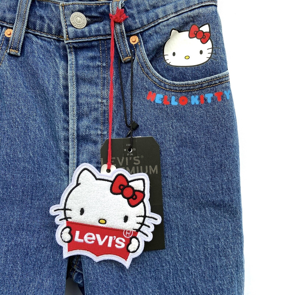 Levis x Hello Kitty Womens Blue Ribcage Straight Ankle Jeans Size