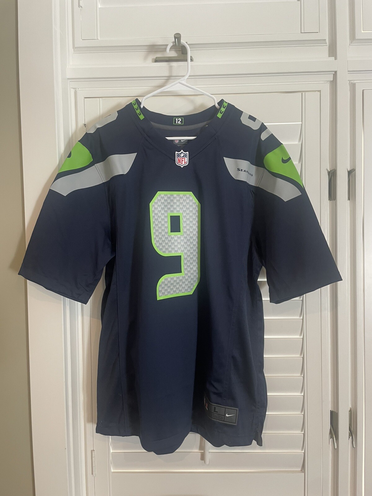 Seahawks Kenneth Walker III #9 Nike Men's Navy Official NFL Game Jersey, Size L