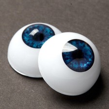 6 pairs Antina's Cobalt Blue Half Round 28mm Doll Eyes