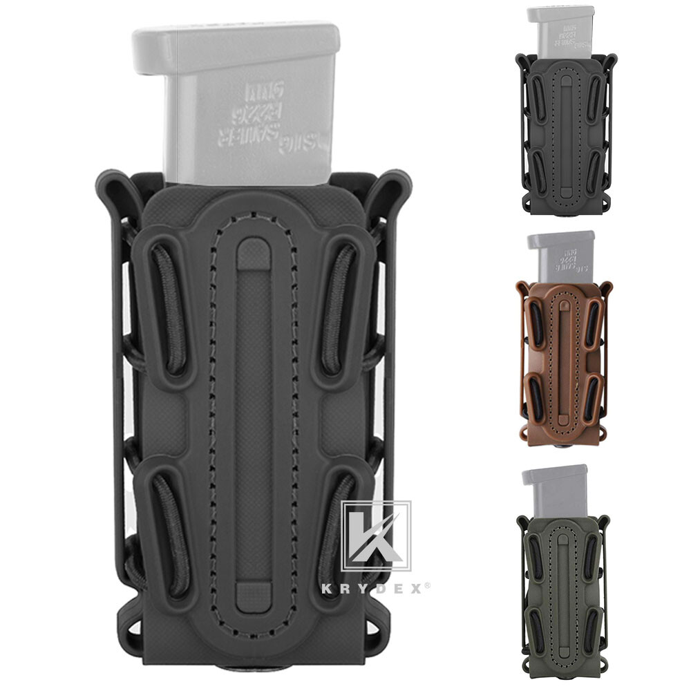 KRYDEX Soft Shell 9mm Pistol Magazine Pouch Mag Holder w Belt Clip Tall-image