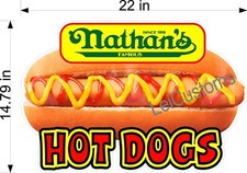 Nathans hotdogs Decal 22" Food Truck Concession Sign Vinyl Sticker Hot dogs