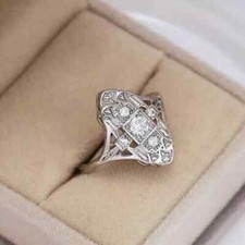 2.45 Ct White Round Cut CZ Vintage Style Wedding Bridal Ring in Solid 925 Silver