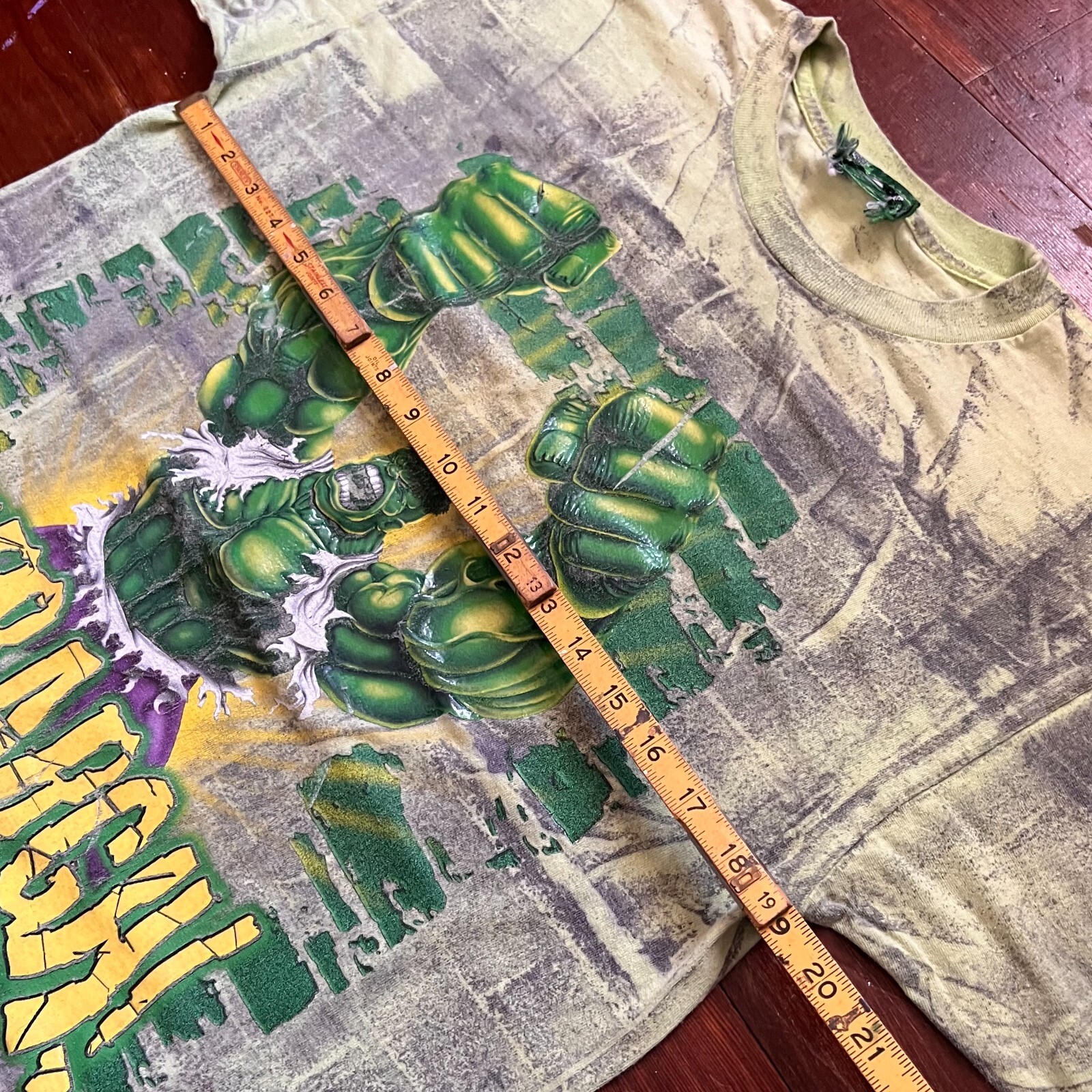1990's Incredible Hulk AOP All Over Print Vintage Shi… - Gem