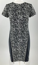 michael kors designer animal print Zip bodycon wiggle dress uk 10 us 6 vgc #W