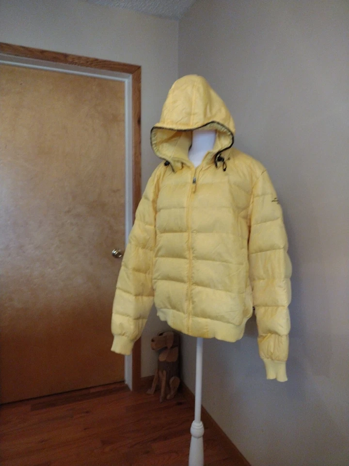Ralph Lauren Polo Jeans YELLOW Puffer Winter Faux Fur Hood Bomber Jacket Sz SM/M - Image 2 of 4