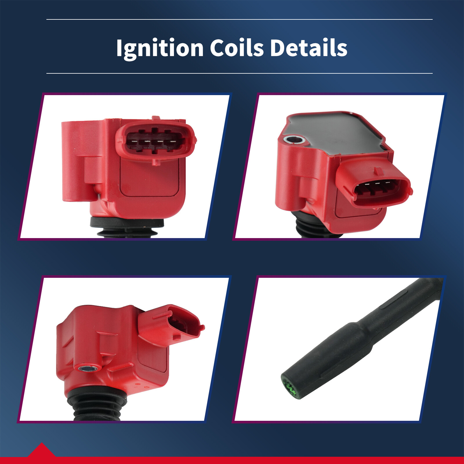 Red 6X Ignition Coil +Spark plug For Maserati Ghibli Levante Quattroporte 288233