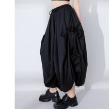 Japanese women street style casual pants loose pleated wide leg trousers