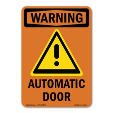 Automatic Doors ANSI Warning Sign Metal Plastic Decal