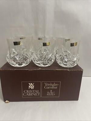 WMF CRISTAL CABINET Trinkglas-Garnitur Whisky beoher 6 Cup Germany