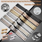 12-24mm Solid Stainless Steel Watch Strap Band Replacement Bracelet +Curved End