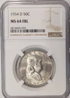 1954-D Franklin Half Dollar - NGC MS64 FBL - A56