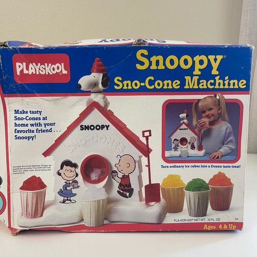Playskool Snoopy Sno-Cone Machine White Vintage 1989 Peanuts Doghouse Toy