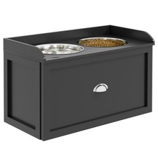 Image of PawHut Stainless Steel Raised Dog Bowl w/ 21L Storage Drawer, for Large Dogs