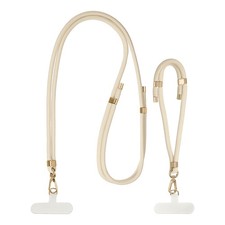 Adjustable Phone Crossbody Lanyard and Wrist Strap Lanyard Kit, Cream