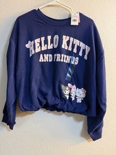 Hello Kitty Navy Pullover Sweatshirt with Pastel Graphic size L