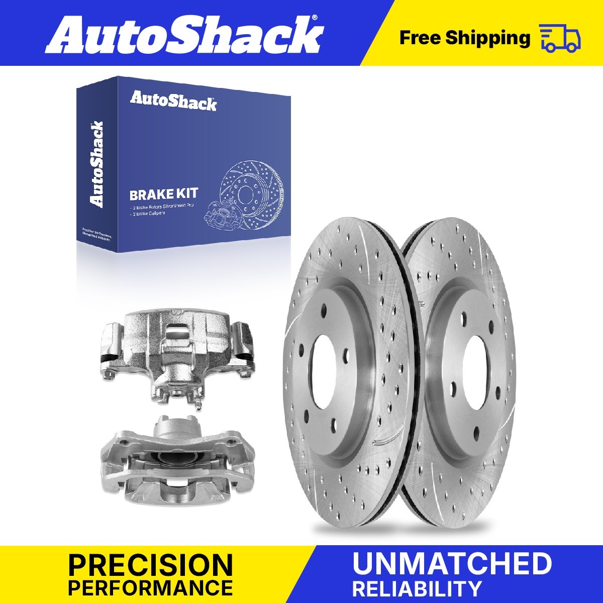 Jeep Patriot Compass 2.4L Front Drilled Slotted Brake Rotors with Calipers