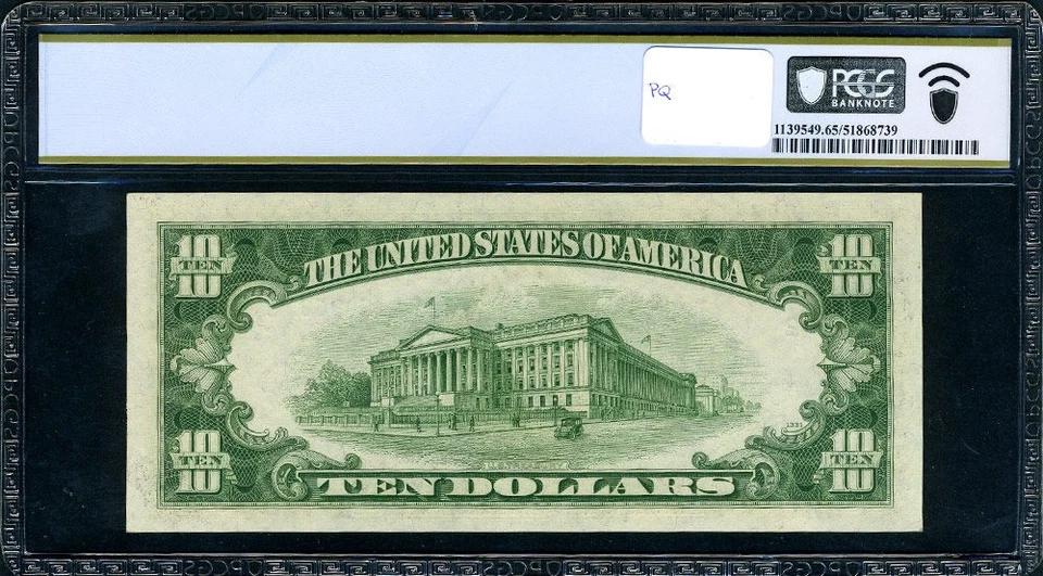 FR. 2010 G $10 1950 Federal Reserve Note New York B-B Block PCGS Gem CU65 PPQ - Image 3 of 3