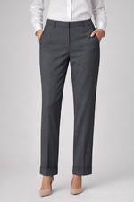 Armani Collezioni Stretch Wool Trousers Cuffed Full Length Gray Womens 10