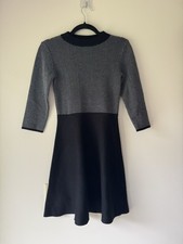 Bcx Women's Junior's Black Mock Neck Chevron Fit & Flare Sweater Dress Size S