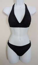 Vintage Early Aughts / 2000s / Y2K Rampage Swim Black Fisherman's Net Bikini MED