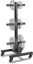Marcy Olympic Weight Plate Tree for 2-Inch One Size, Square w/ Wheels - Black