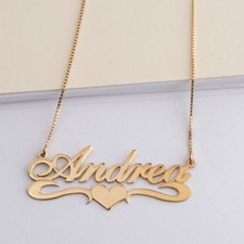 Name Necklace With Heart personalized custom gift handmade