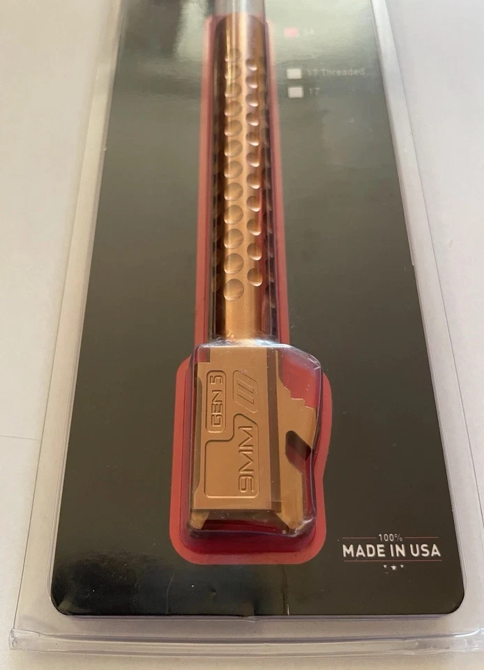 Barril optimizado Zev Technologies 9 mm para Glock 34 Gen 5 - bronce Foto 2 de 4