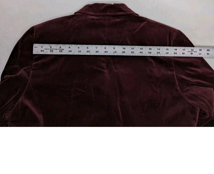 Chaqueta Blazer Petite Sophisticate Terciopelo Mujer 12P Borgoña Vintage #8200 Foto 4 de 4