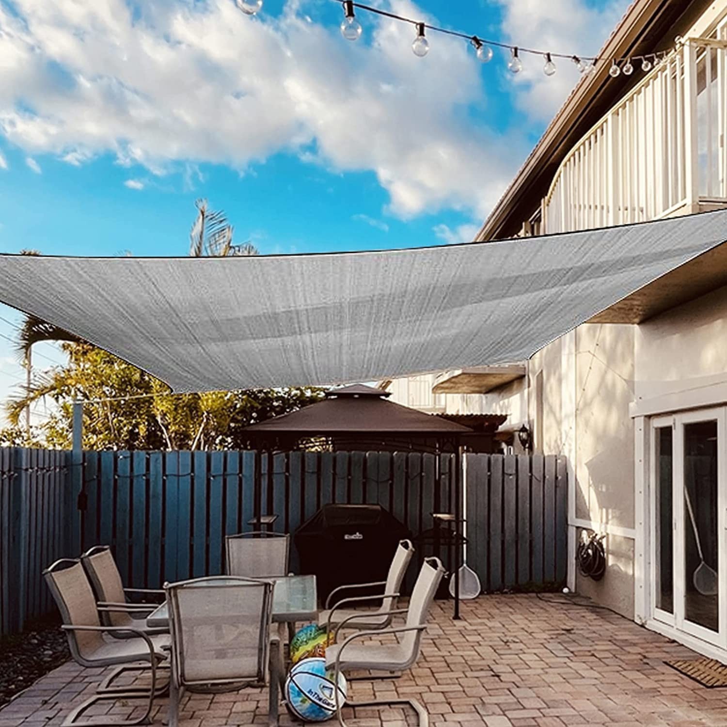 Dripex Sun Shade Sail Waterproof Rectangle Canopy, 3x3m PES Polyester 95% UV for