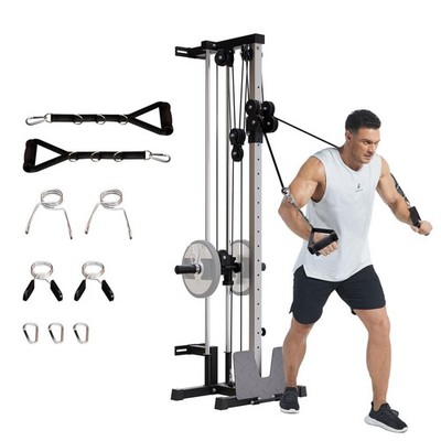 Wall Mount Cable Station  LAT Pulldown  Cable Crossover Machine Workout Home Gym