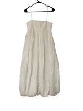 Zara ZW collection Womens Dress XS White Midi A-Line Cotton 4437/240 NWT