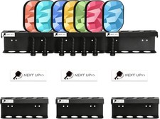 Pickleball Racket Ball Holder Holds 4/12 Paddles Storage black