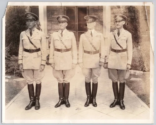 WW1 Photo U S Army Military Pose Full Uniform Dress Hats 8x10 B&W