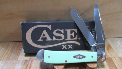 NIB Case XX Mint Green Synthetic Smooth Mini Trapper 4207 Pocketknife - 63831
