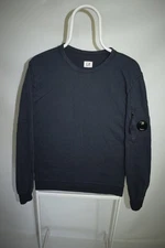 C.P. Company Navy Arm Lens Crewneck Badge Logo Sweatshirt Long Sleeve size S