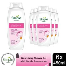 Simple Kind to Skin Nourishing Shower Cream with Gentle Formulation 450ml, 6 Pk 5.74 per litre
