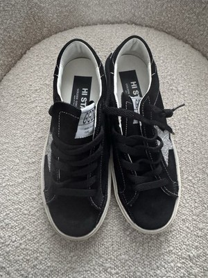 Golden Goose Hi Star Sneakers Women Black Suede Swarovski Star NIB