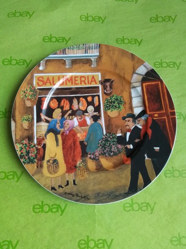 Guy Buffet Dinner Plate, Tuscan Storefronts, Salumeria, 10 5/8", Fine Porcelain