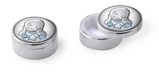 Sterling Silver First Tooth or Curl Keepsake Box.  Boy/Girl. Made in Italy