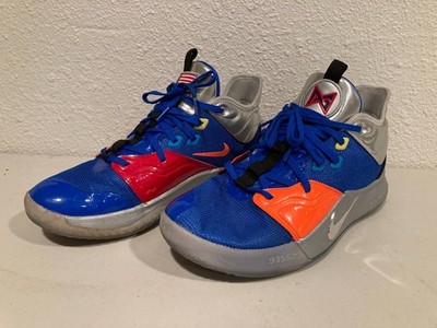 Nike NASA X PG 3 Apollo 14 Blue/Metallic Silver Basketball Shoes Men's Size 11.5