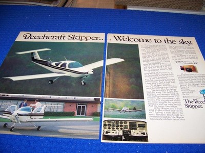 1980 BEECHCRAFT SKIPPER ''WELCOME TO THE SKY''...2-PAGE SALES AD (370QQ)
