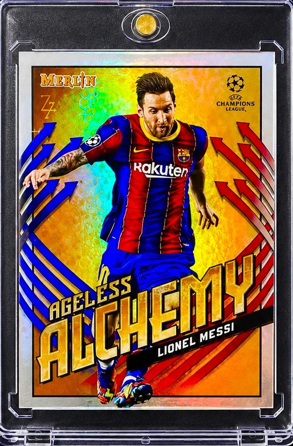 Lionel Messi REFRACTOR ALCHEMY TOPPS CHROME CARD MINT view 2
