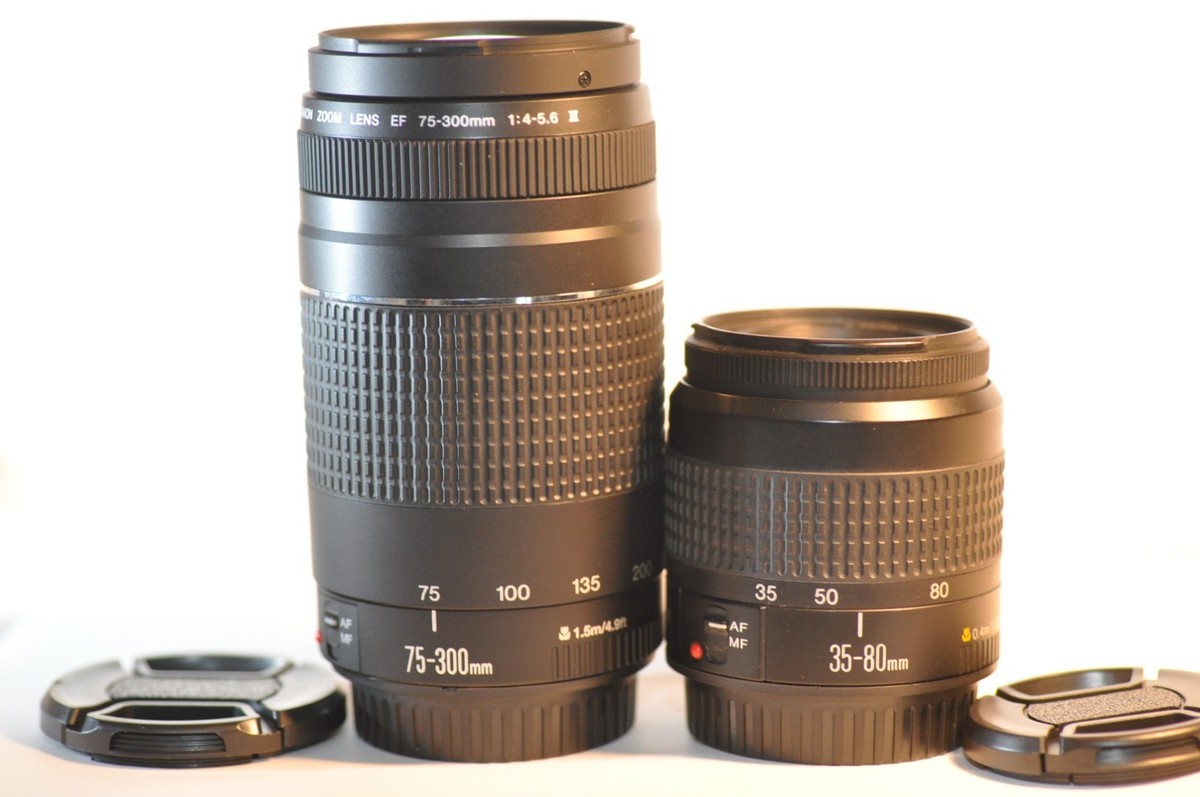 TWO Canon EF lens SET 35-80mm & 75-300mm III for EOS Elan 630 T8 