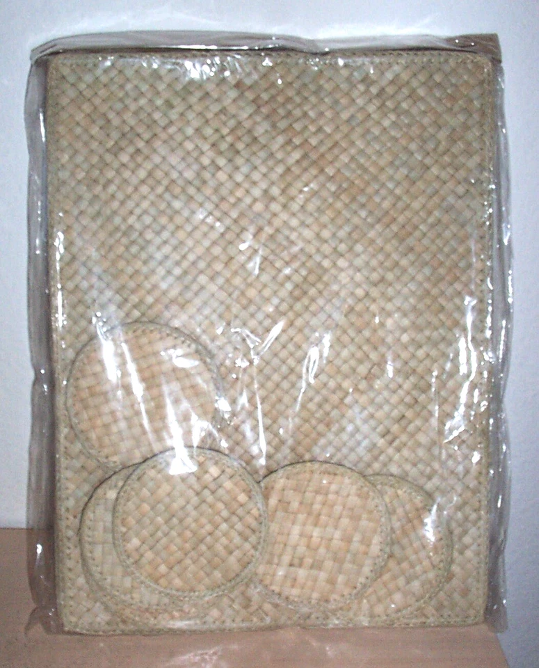 B- WARE - 12 teiliges- Platzset aus Bambus -Platz Tischset Untersetzer Holz Bali