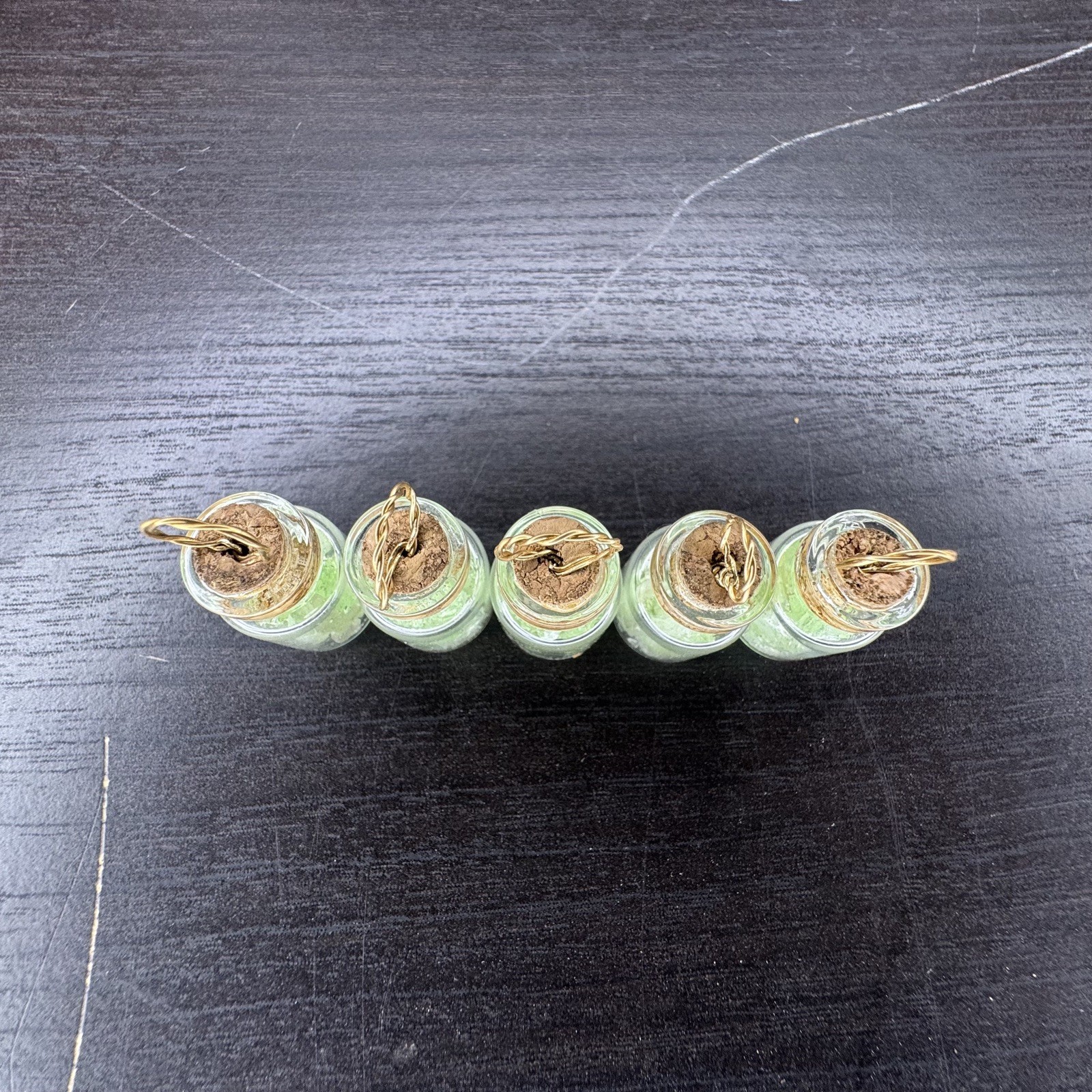 One Uranium Glass Vaseline Glass Vial Pendant charm