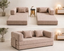 Sophia 200cm Sofa Boneless Couch 5-in-1 Convertible Pull-Out Modular Settee