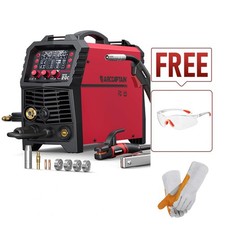 ARCCAPTAIN 200A Aluminum MIG Welder 6 IN 1 Dual Volt Lift TIG Stick Spot Gloves
