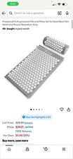 Acupressure Mat & Pillow Set  Back/Neck Pain Muscle Relaxation, Grey Box Damaged