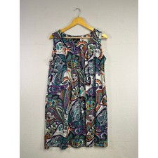 Ronni Nicole Sleeveless Shift Dress - Size 10 Paisley Abstract Print Boho