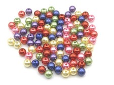 100 Round 12mm Acrylic Pearl Beads Assorted Mix Bubblegum Beadable Pens